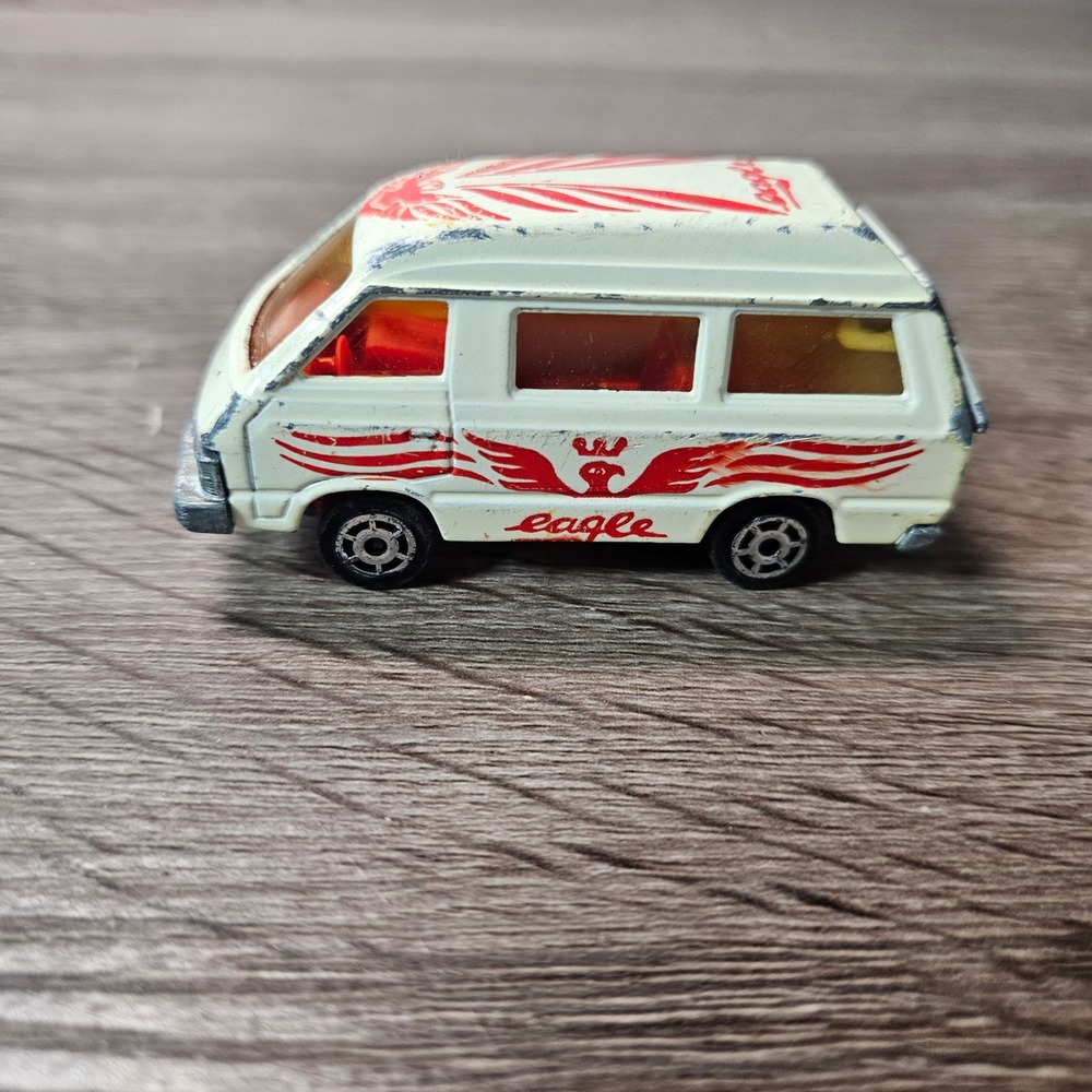 Vintage Majorette Toyota Lite Ace Van White Red Eagle Diecast Made in France